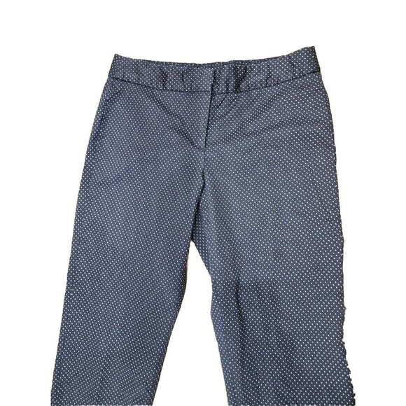Talbots Pants Signature Navy Polka Dot Mid-rise Straight Legs crop Women's 10 - Picture 2 of 5